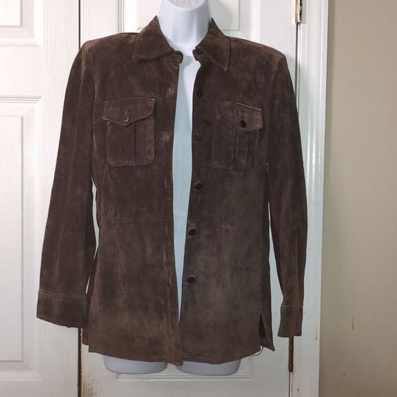 Liz Claiborne Jackets & Blazers - Liz Claiborne Petite  brown suede button down jacket  Sz S